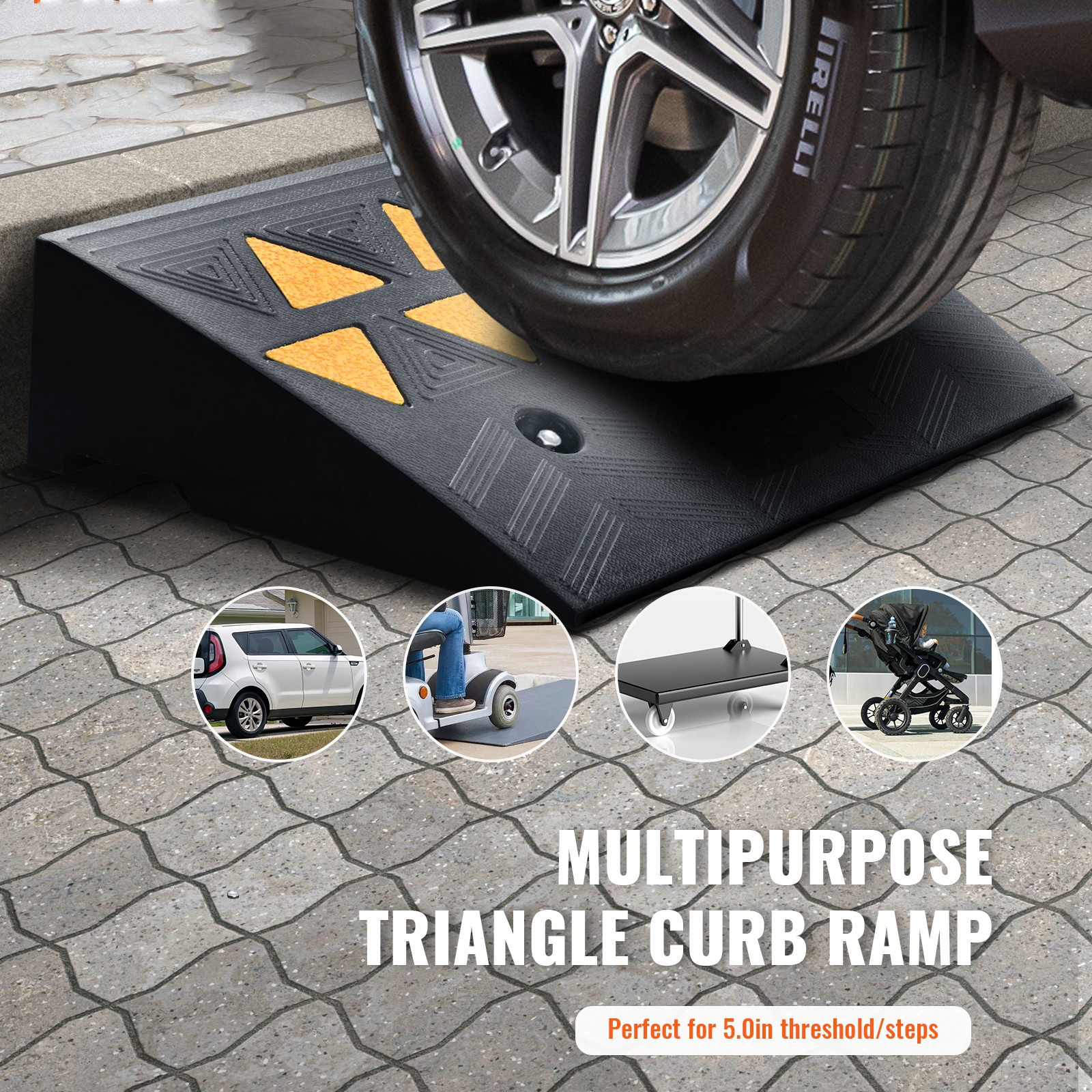 Heavy-duty Rubber Curb Ramps For Driveways And Thresholds 2 Pack_voghion.com